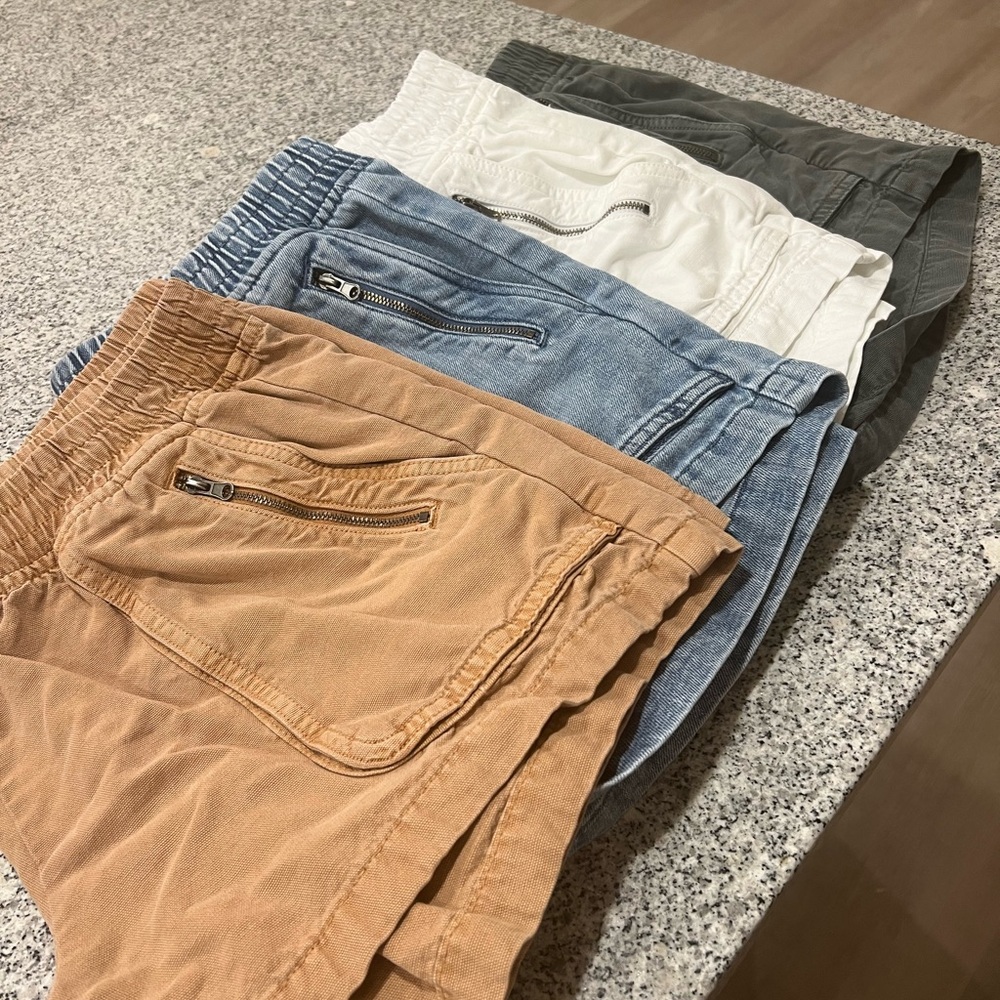 American Eagle Outfitters Women's Shorts - Tan, Blue, White, Gray